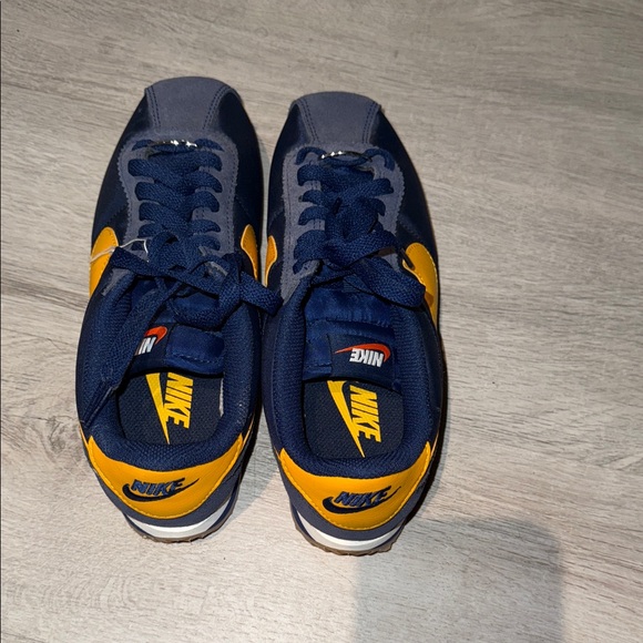 Nike Cortez Navy and Gold Athletic Shoes - Picture 3 of 3